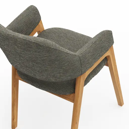 Armlehnstuhl Flore 1 - Stoff, Graugrün