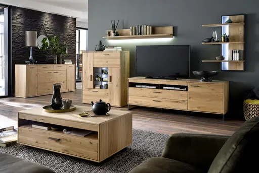 Couchtisch - Schubkasten, LBH 115x65x45 cm, Eiche teilmassiv