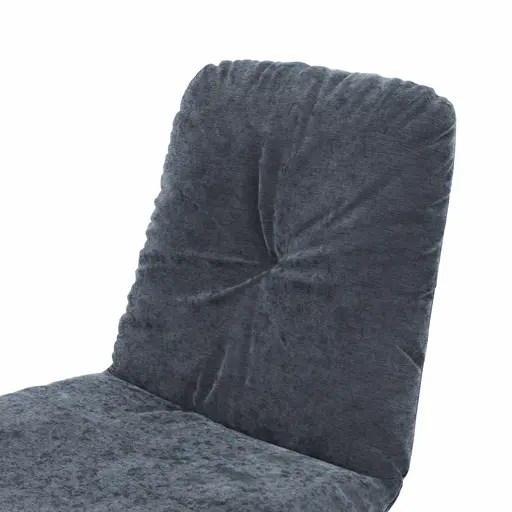 Stuhl Pelle - Stoff, Graugrün, Kufe, Schwarzgrau