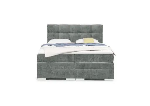 Boxspringbett SANDRIN I- Liegefläche ca. 180x200 cm, Stoff, Grau