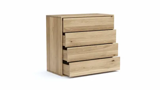 Sideboard Williston - Wildeiche bianco, Schubkastenfront sandgestrahlt