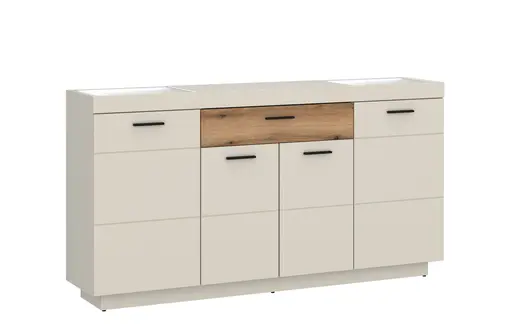Sideboard - mit Beleuchtung, B ca. 160 cm, Kaschmir, Coast Evoke Eiche Nachbildung