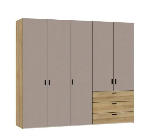 Drehtürenschrank JOIN IT- B ca. 252 cm, Eiche Dekor, Nougat