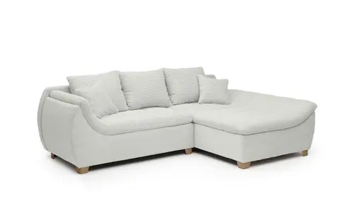 Ecksofa JAMILA - 2-Sitzer, Ecke rechts, Stoff, Beige