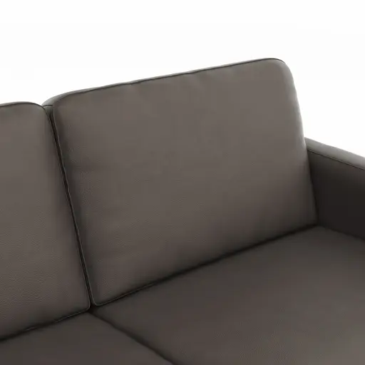 Ecksofa Enna - Longchair Links mit 3-Sitzer, Armlehne A, Leder, Schwarz