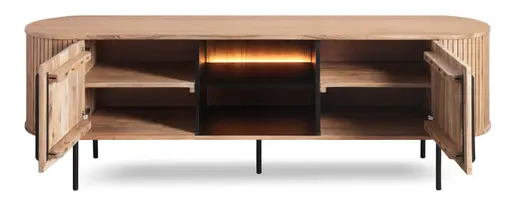 Lowboard - mit Beleuchtung, B ca. 175 cm, Akazie massiv