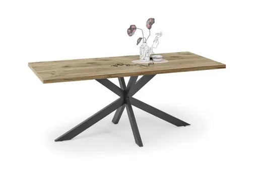 Esstisch - LB ca. 200x100 cm, Viking Eiche, Schwarz