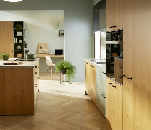 Inselküche 57.150 GL 5 522, Asteiche Natur gebürstet