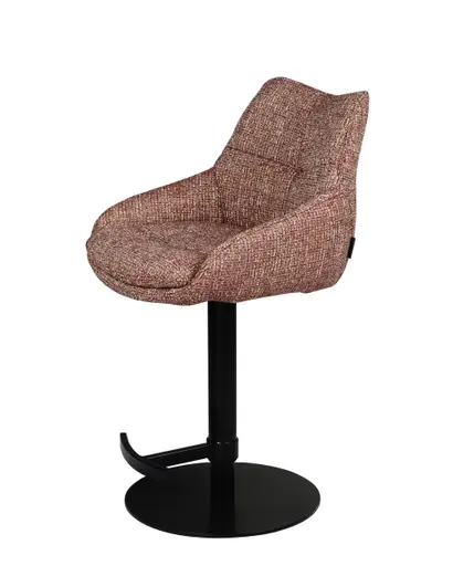 Barhocker MATTEA - drehbar, höhenverstellbar, Stoff, Bordeaux