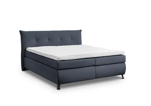 Boxspringbett HAROA- Liegefläche ca. 180x200 cm, Stoff, Blau, TFK H4/TFK H4