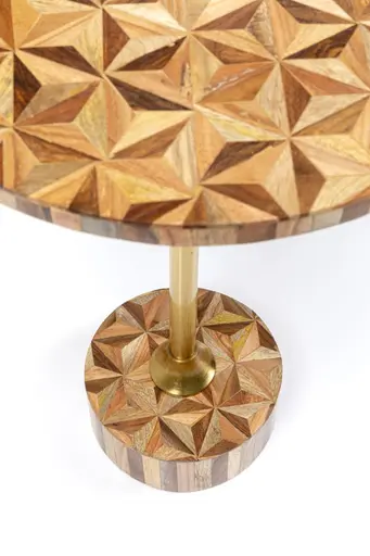 Beistelltisch- DH ca. 40x50 cm, Braun, Stahl, Gold