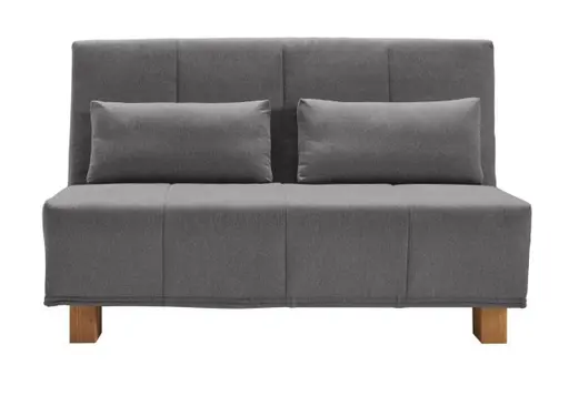 Schlafsofa EASY DELUXE - 2-Sitzer, 120 cm inkl. Schlaffunktion, Stoff Dunkelgrau