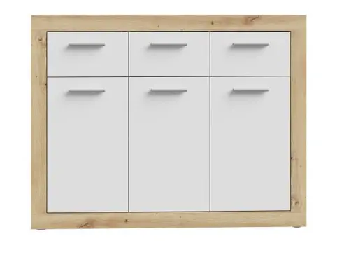 Kommode FIBI- Eiche Dekor, Weiß