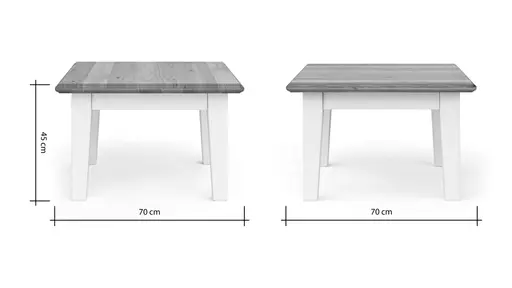Beistelltisch Louisiana - LBH ca. 70x70x45 cm, Weiß