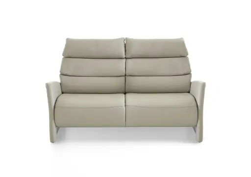 Sofa - 2,5-Sitzer groß, Kopfteil verstellbar, Leder, Perlmutt