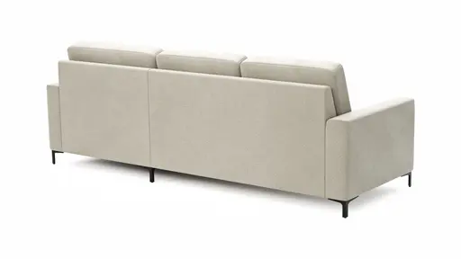 Ecksofa Merlos H - 2,5-Sitzer mit Longchair rechts inkl. Relaxfunktion (motorisch), Stoff, Natur