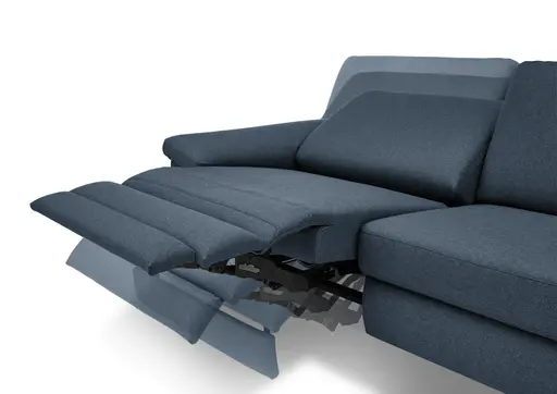 Sofa CALM PLUS 2.0 - 3-Sitzer, Relaxfunktion teilmotorisch, Stoff, Dunkelblau