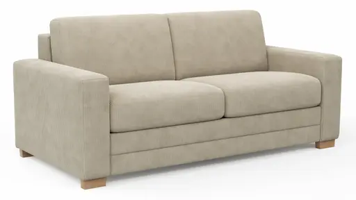 Sofa Lakeville 1 - 2-Sitzer inkl. Schlaffunktion, Gestell Schwarz, Stoff, Beige