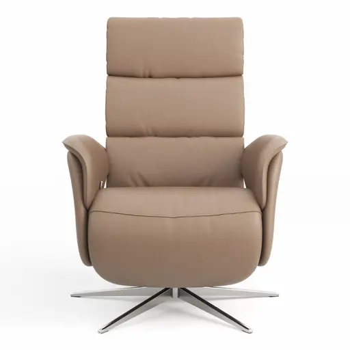 Relaxsessel Amila - Größe M, inkl. Relaxfunktion und Kopfteilverstellung, Leder, Rauchbraun