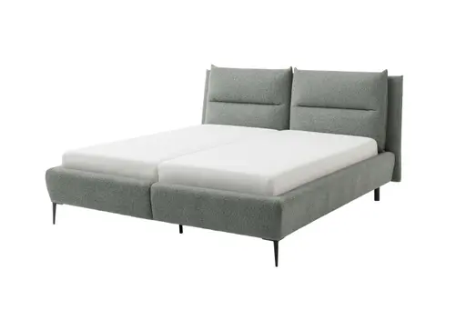 Polsterbett - Liegefläche ca. 180x200 cm, mit Bettkasten, Stoff, Graublau