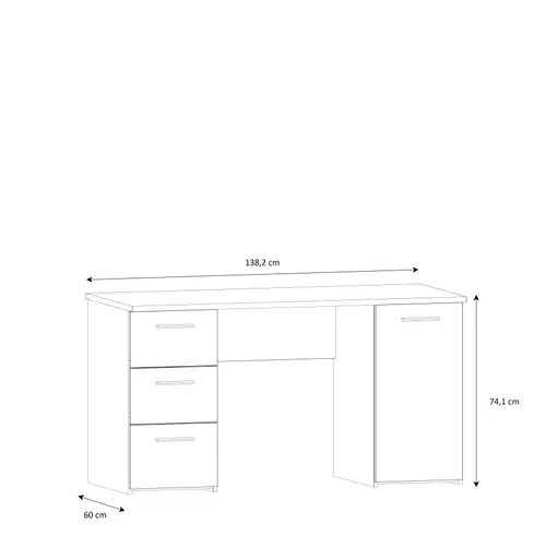 Schreibtisch FEENA- LB ca. 138x60 cm, Eiche Dekor