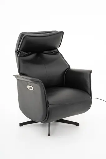 Sessel - Relaxfunktion motorisch, Leder, Schwarz