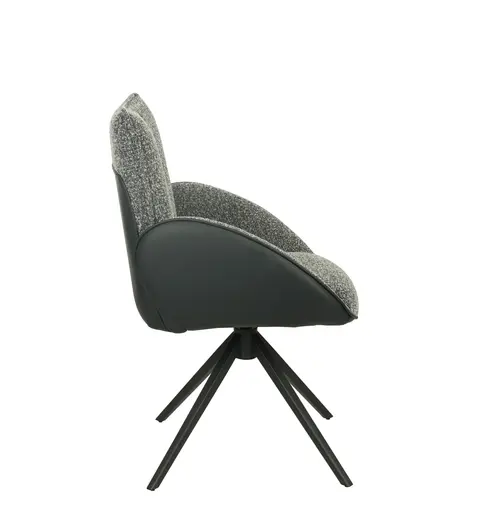 Armlehnstuhl MAURA - drehbar, Stoff, Anthrazit