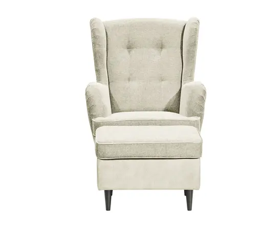 Hocker - Webstoff, Microvelours, Creme