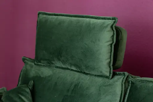 Sofa My - 2-Sitzer mit Rückenlehne/Armlehne verstellbar und Drehsitze, Stoff, Dunkelgrün