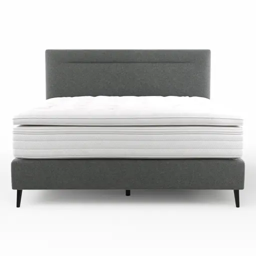 Boxspringbett Navelli 1 - Liegefläche ca. 180x200 cm, Stoff, Grau