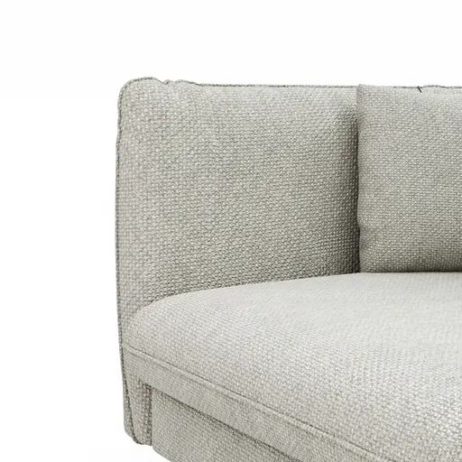 Ecksofa Birte - 2,5-Sitzer, Ecke rechts, Flachgewebe, Hellgrau