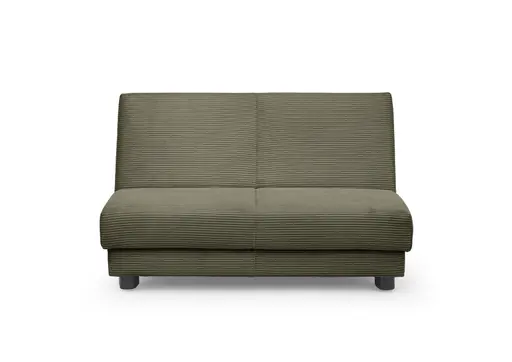 Schlafsofa EASY Optik A - 2-Sitzer ohne Armlehne, 140 cm inkl. Schlaffunktion, Cord, Dunkelgrün