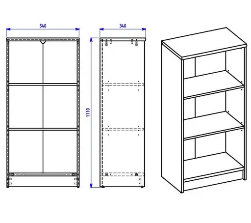 Regal - B ca. 54 cm, Sonoma Eiche Nachbildung