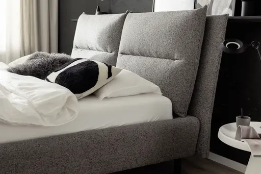 Polsterbett - Liegefläche ca. 180x200 cm, Stoff graublau