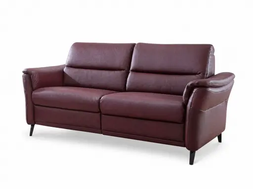 Sofa Porto Alegre - 2-Sitzer mit TV-Funktion motorisch, Leder, Kirschrot