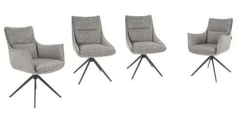 Stuhl MANDY - drehbar, Stoff, Graubeige