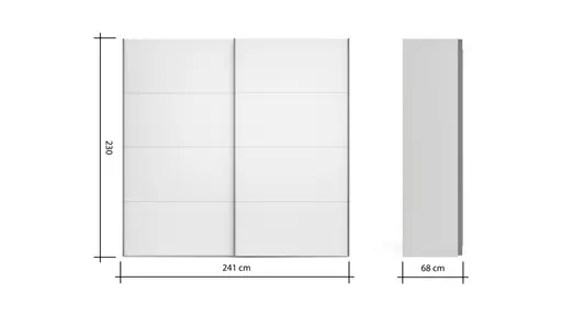 Schwebetürenschrank Viana - B ca. 241 cm, Lack, Steingrau