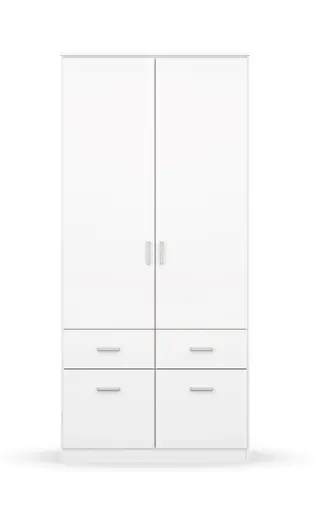 Drehtürenschrank ROYAN- B ca. 91 cm, Weiß