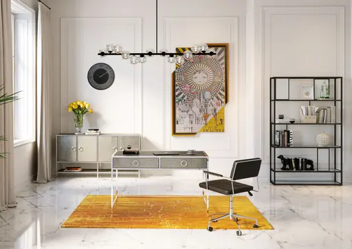 Hängeleuchte - BH ca. 155x138, Stahl, Schwarz, Glas