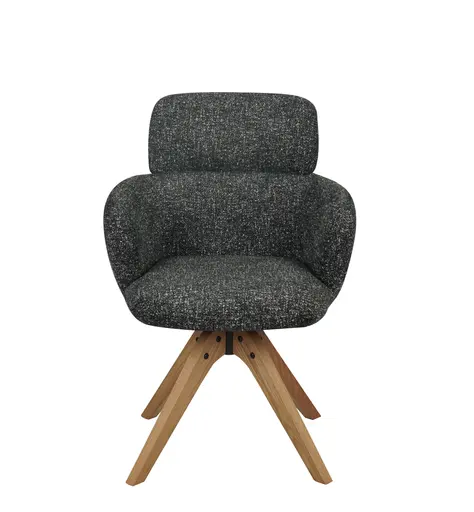 Armlehnstuhl MANJA - drehbar, Stoff, Graublau