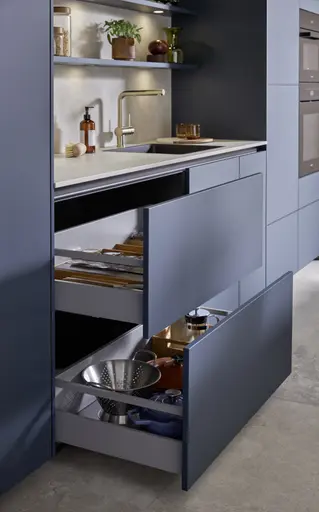 Inselküche 51.230 CO 1V1 525, Rillenoptik Eiche dunkel 