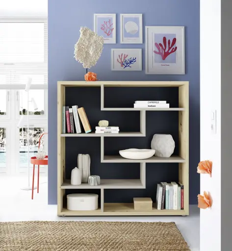 Raumteiler - B ca. 130 cm, Asteiche, Taupe