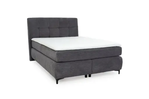 Boxspringbett- Liegefläche ca. 140x200 cm, Stoff, Grau
