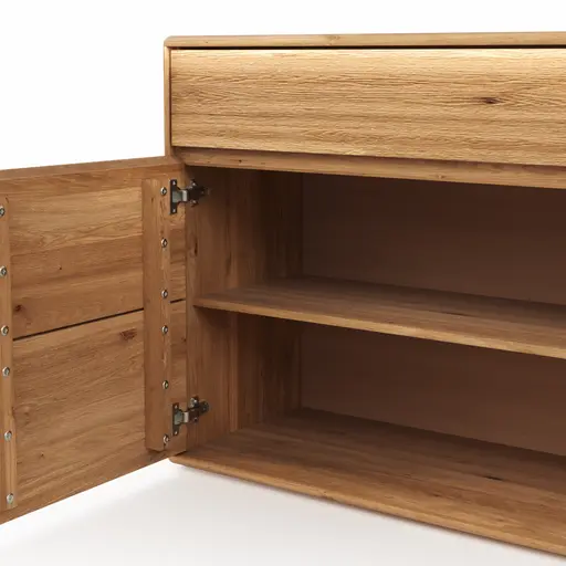 Sideboard Hillsboro - inkl. Beleuchtung, Wildeiche natur, geölt