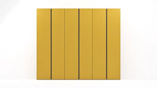 Drehtürenschrank Loretto - B ca. 280 cm, Lack matt, Safrangelb