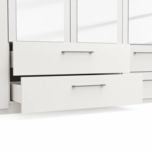 Drehtürenschrank Viana - B. ca. 225 cm, Lack, Weiß