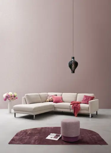 Ecksofa Anna - Ecke links mit 2,5-Sitzer inkl. Relaxfunktion (motorisch), Stoff, Beige