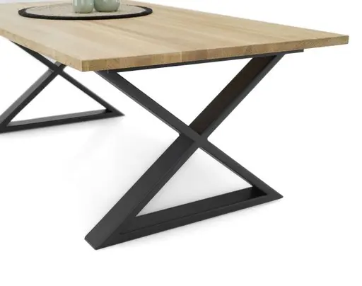 Couchtisch - LB ca. 110x60 cm, Wildeiche Massiv, Schwarz