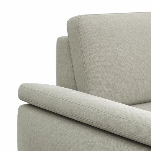 Ecksofa Houston - 1,75-Sitzer mit Longchair groß rechts, inkl. Sitztiefenverstellung und Armlehne klappbar, Stoff, Natur