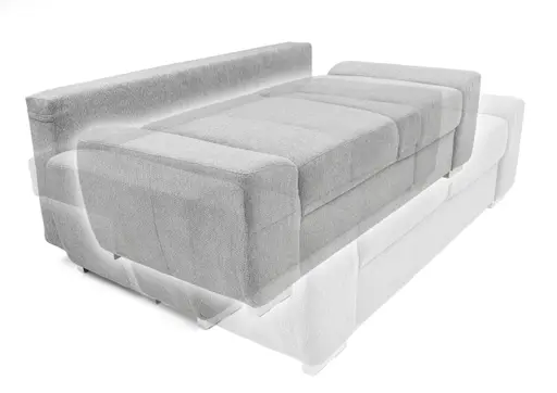 Schlafsofa EMIEL - 2-Sitzer inkl. Schlaffunktion und Bettkasten, Stoff, Koralle